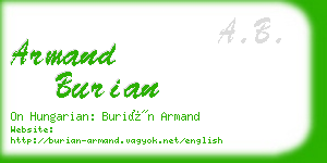 armand burian business card